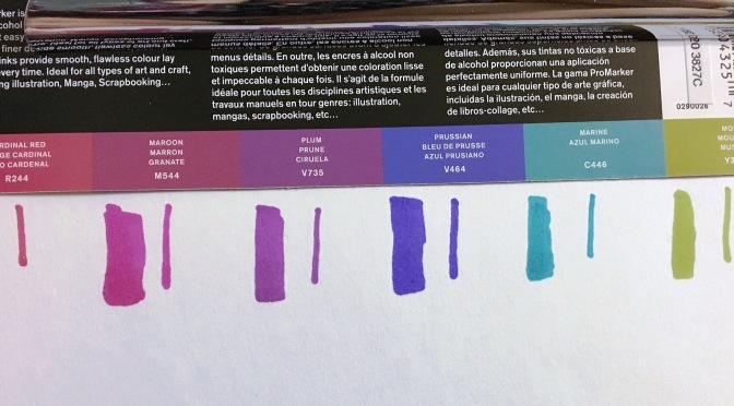 Winsor & Newton Twin Tip Promarker Alcohol Marker Pens purple and Blue  Colours 